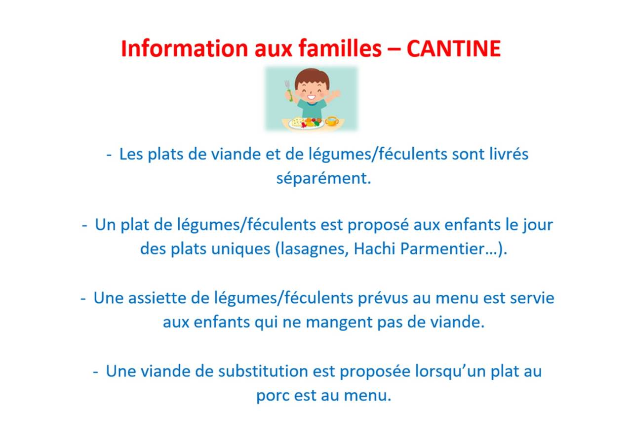 Info familles cantine